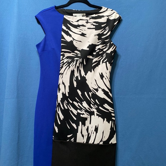 Very elegant dress with short sleeves and side zipper Maggy London size 8 used - Picture 1 of 12